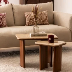 Conjunto de 2 mesas auxiliares JIVAN de madera