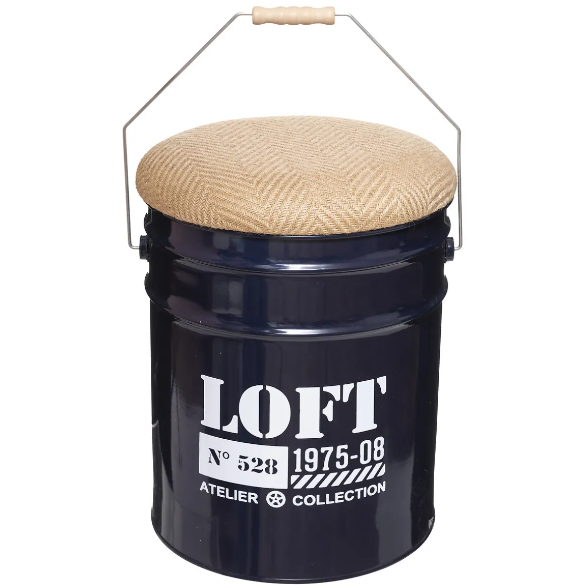 Conjunto de 2 puf ALFRED de metal y mdf 27/32cm