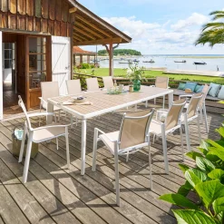 Conjunto de mesa fija IBAIA y 6 sillas PIAZZA