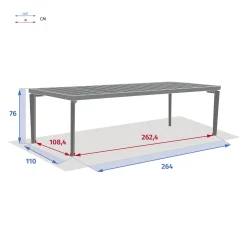 Conjunto de mesa fija IBAIA y 6 sillas PIAZZA