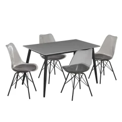 Conjunto De Mesa Y 4 Sillas Gris Sky