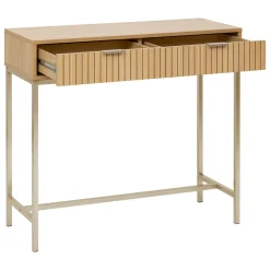 Consola con 2 cajones en mdf y metal TASSO beige