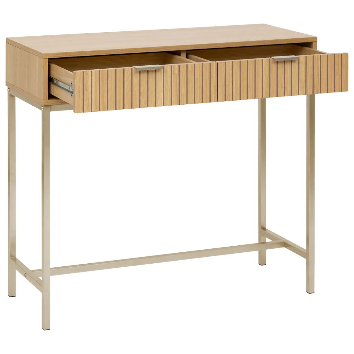 Consola con 2 cajones en mdf y metal TASSO beige