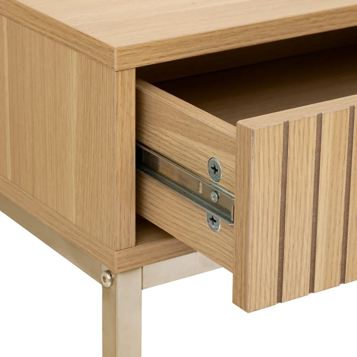 Consola con 2 cajones en mdf y metal TASSO beige