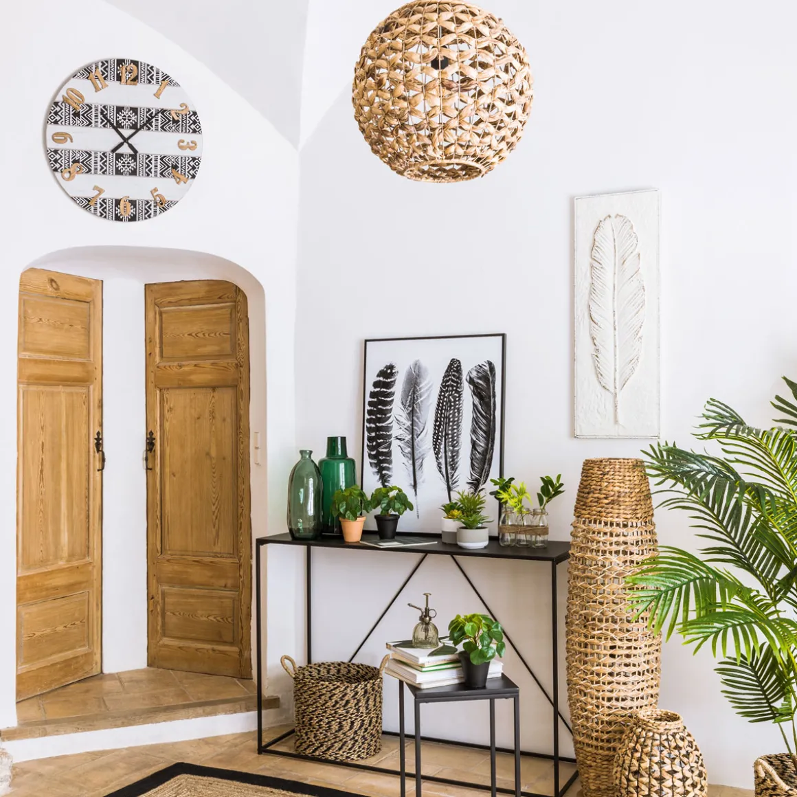 Consola Gota De Metal Negra 120x40x85Cm