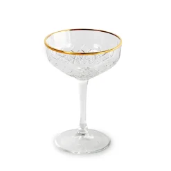 Copa De Champán Timeless Con Borde Dorado