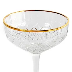 Copa De Champán Timeless Con Borde Dorado