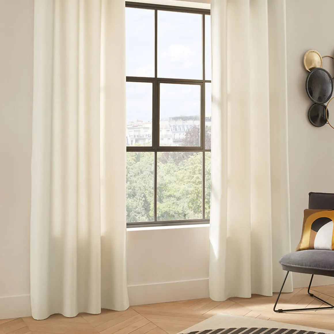 Cortina aislante marfil 140x260cm