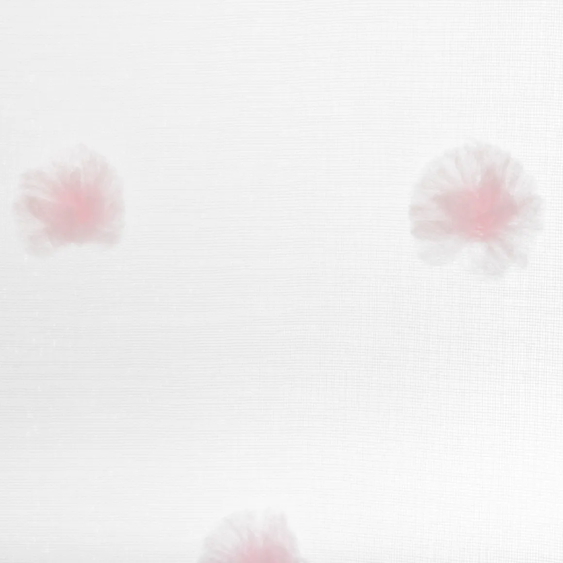 Cortina Blanca C/Pompones Rosa 140x240Cm