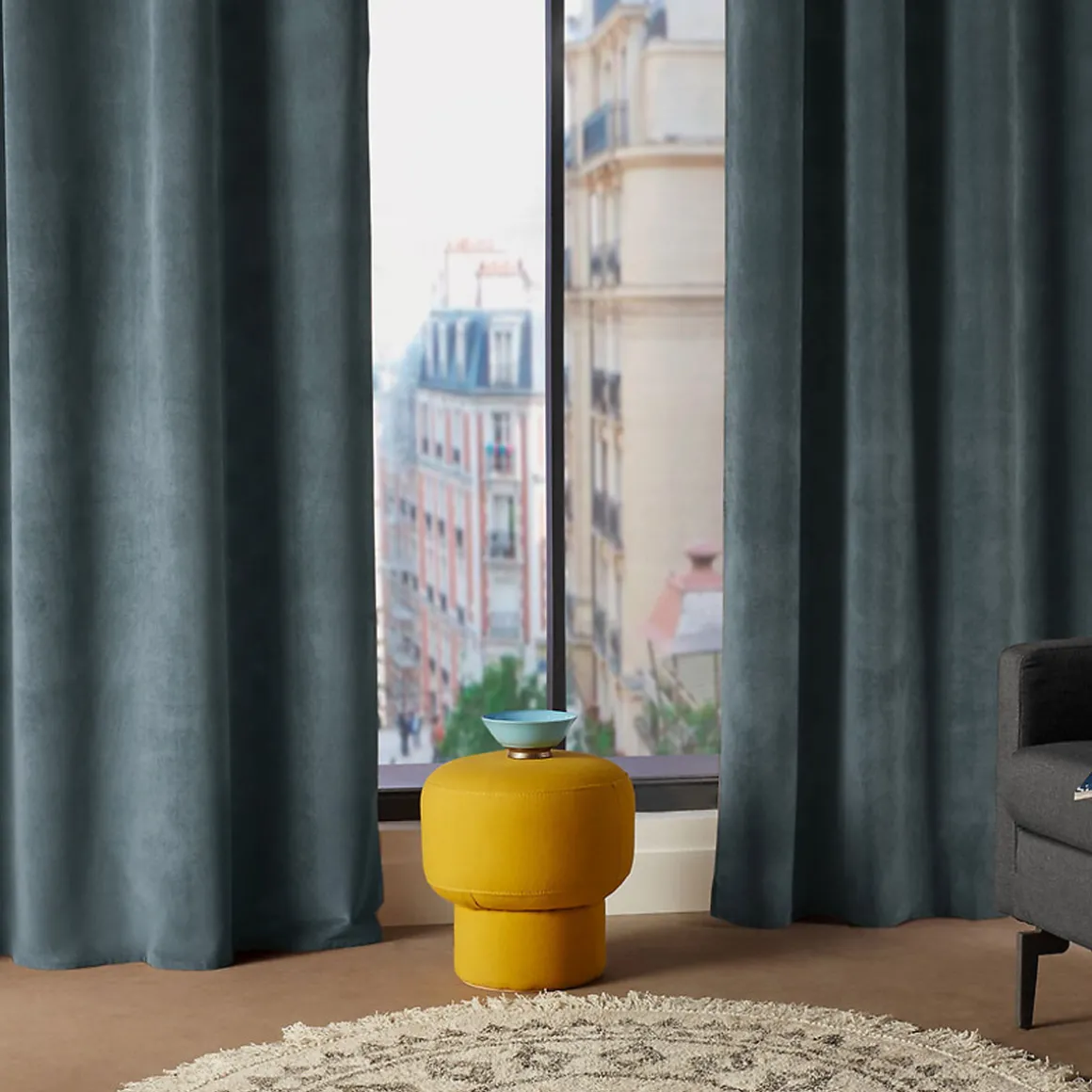 Cortina LILOU azul oscuro 140x260cm