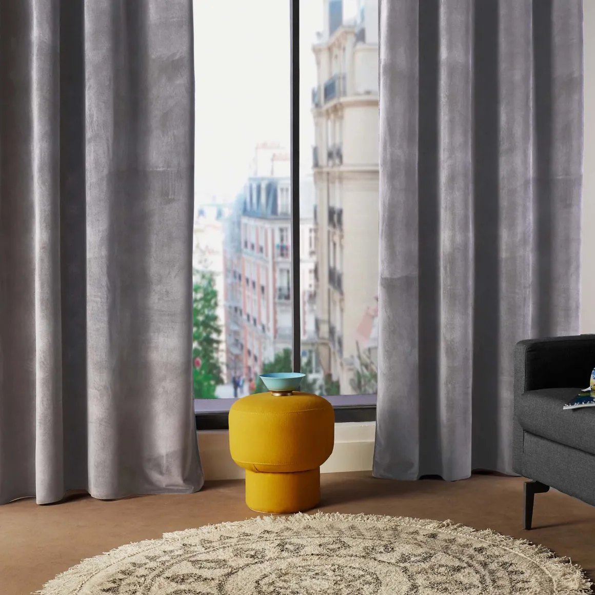 Cortina LILOU gris oscuro 140x260cm