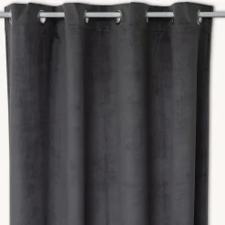 Cortina OTTO gris oscuro de terciopelo 140x260cm