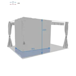 Cortinas Para Pérgola Palmera Gris 3x4M