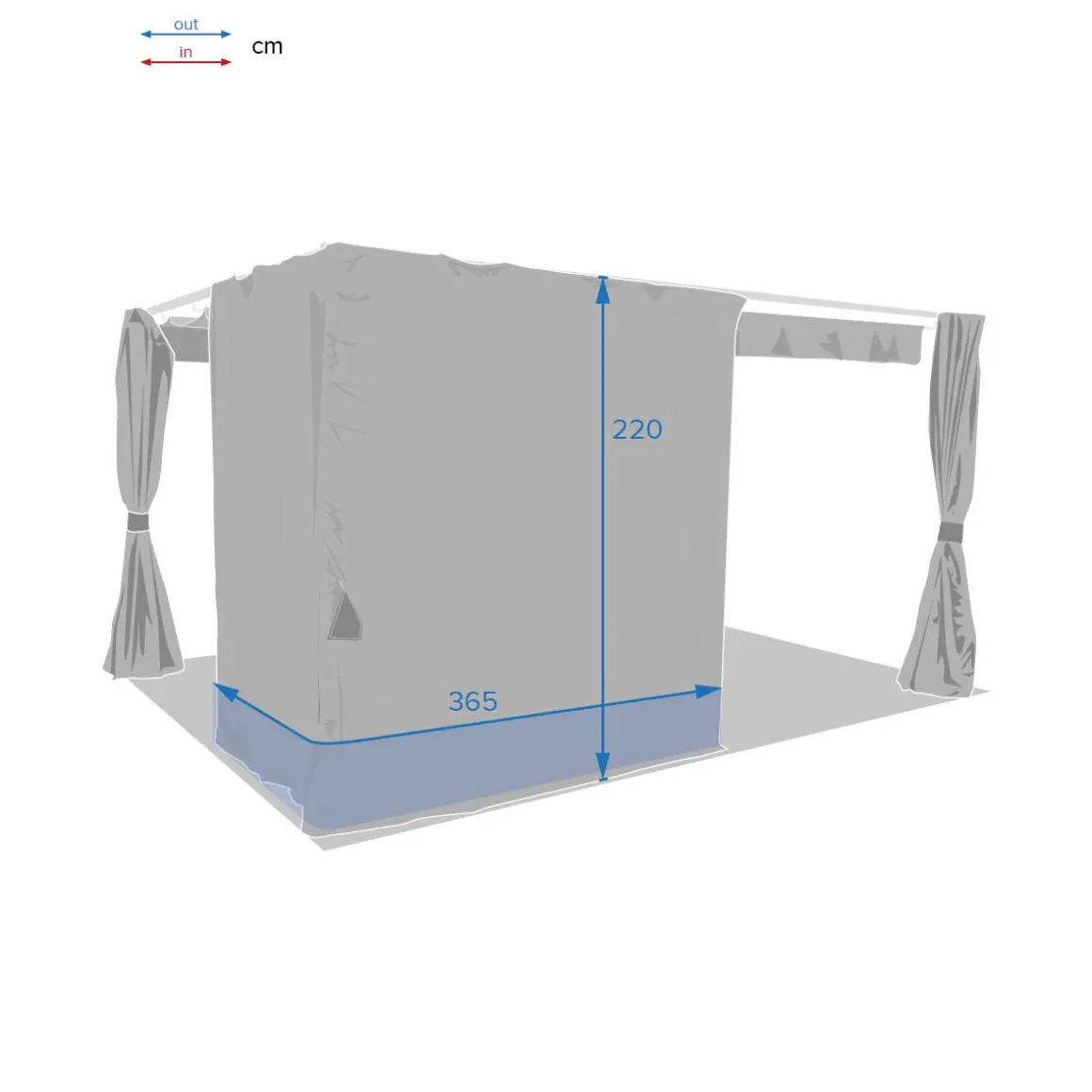 Cortinas Para Pérgola Palmera Gris 3x4M