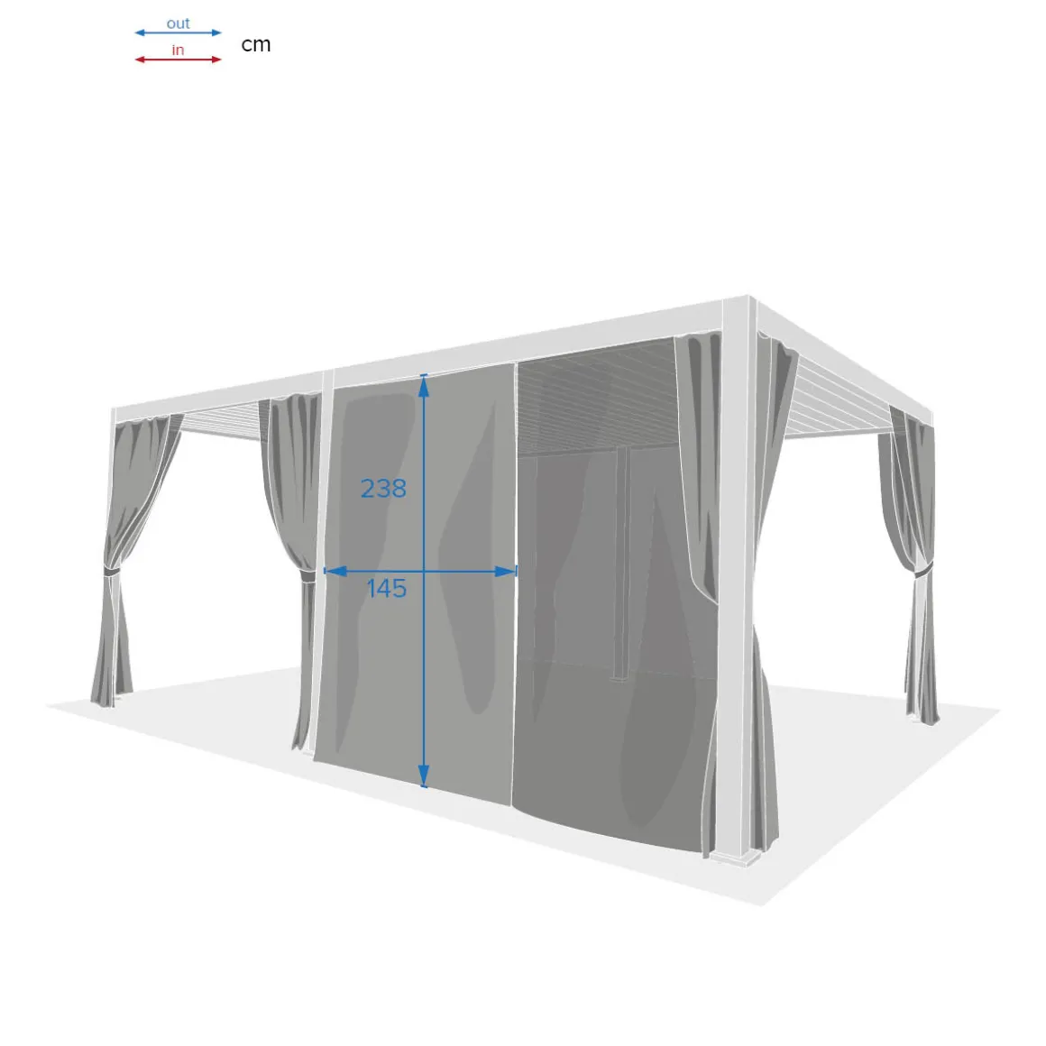 Cortinas y mosquiteras para pérgola EVORA blanco