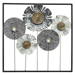 Cuadro Deco Metal Flor 50x50Cm