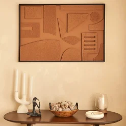 Cuadro decorativo 3D JILANI marrón 90x60cm