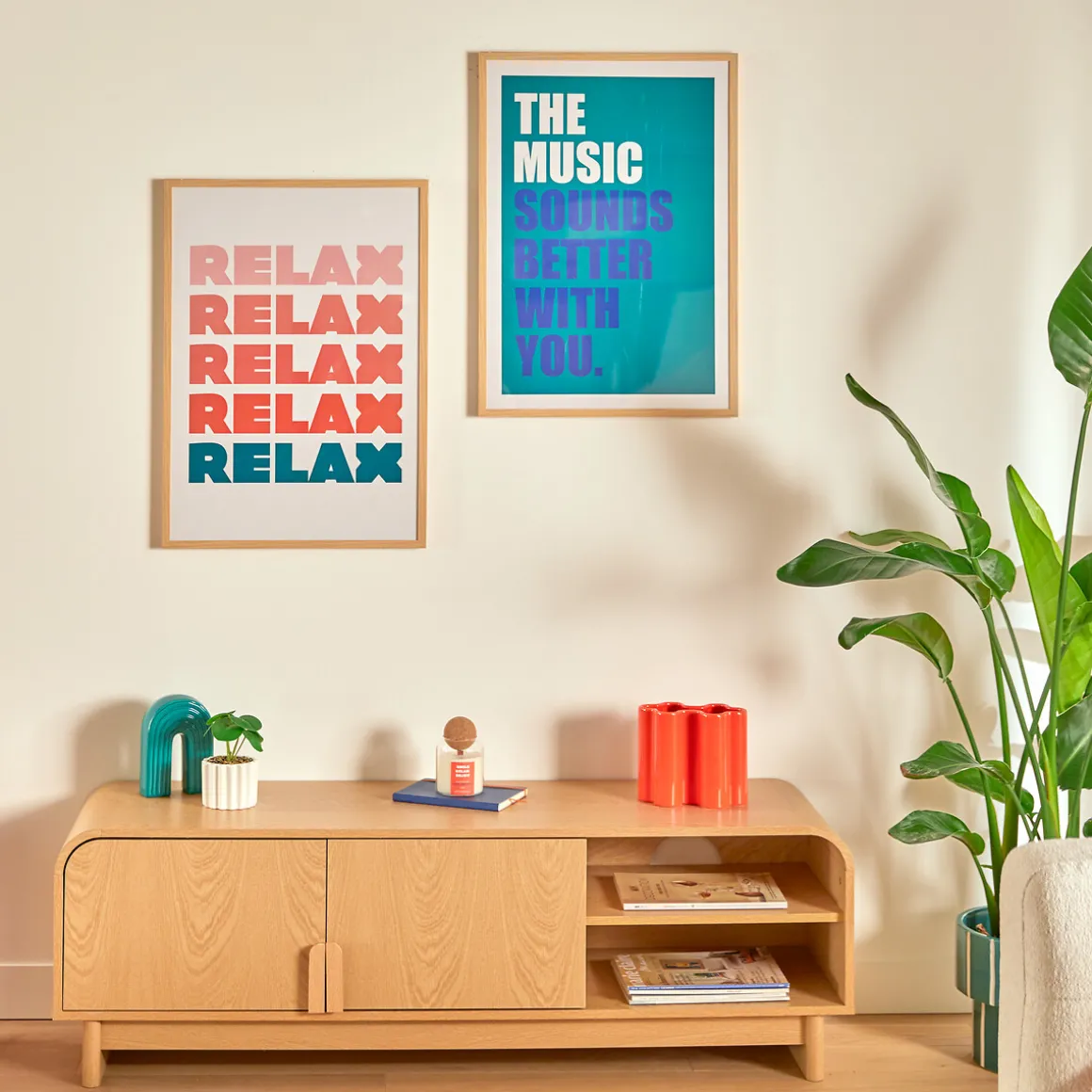 Cuadro decorativo relax DARIUS coral 50x70cm