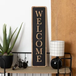 Cuadro decorativo welcome de mdf negro