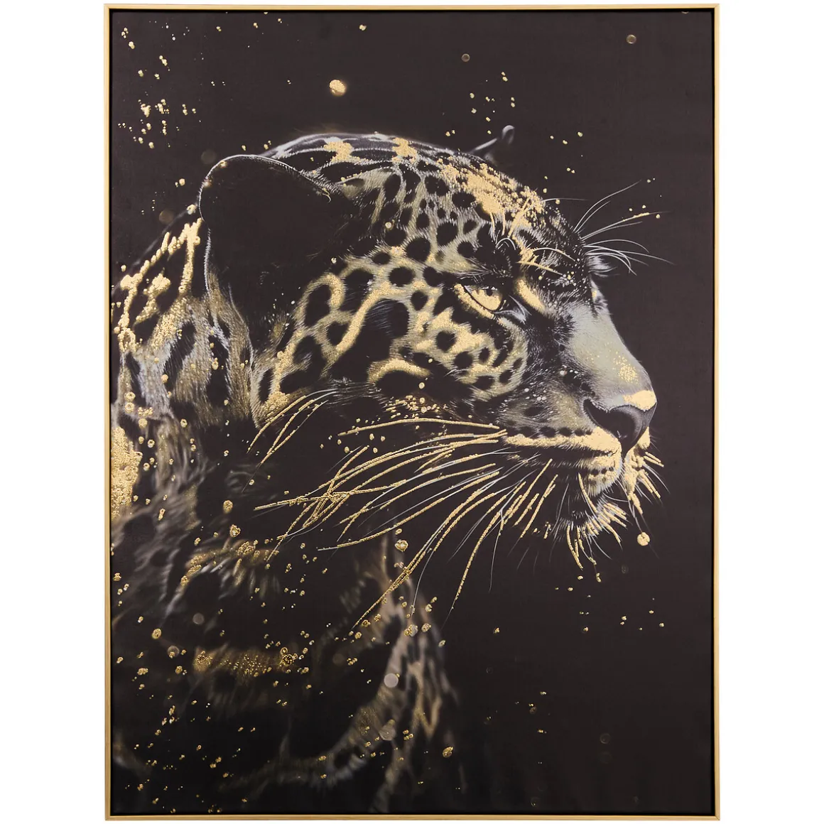 Cuadro leopardo decorativo LUPITA negro 78x58cm