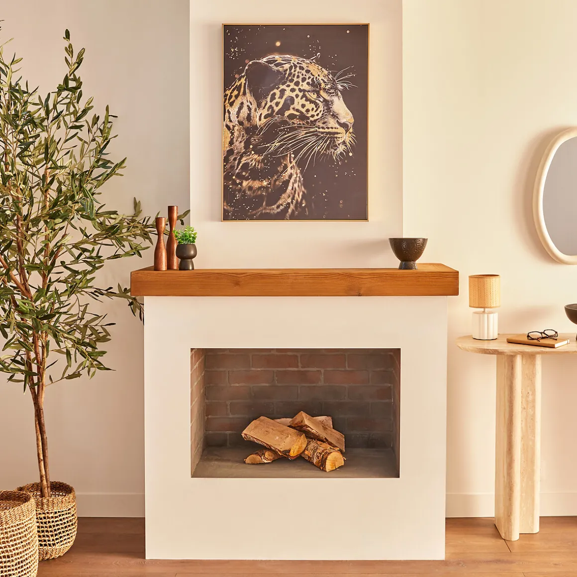 Cuadro leopardo decorativo LUPITA negro 78x58cm