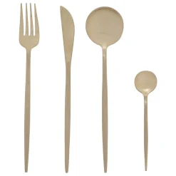 Cubertería 24 piezas doradas de acero inoxidable