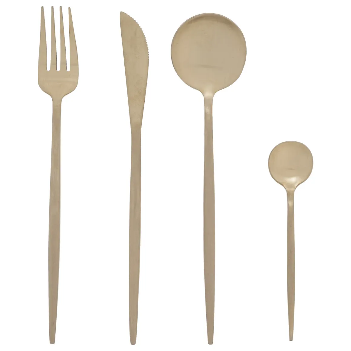Cubertería 24 piezas doradas de acero inoxidable