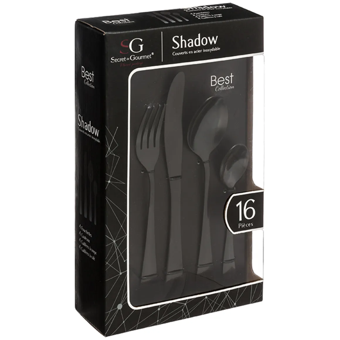 Cubertería 16 Piezas Shadow Inoxidable