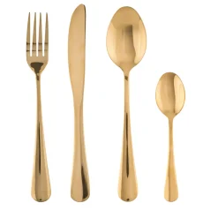 Cubertería 16 Pzas Doradas