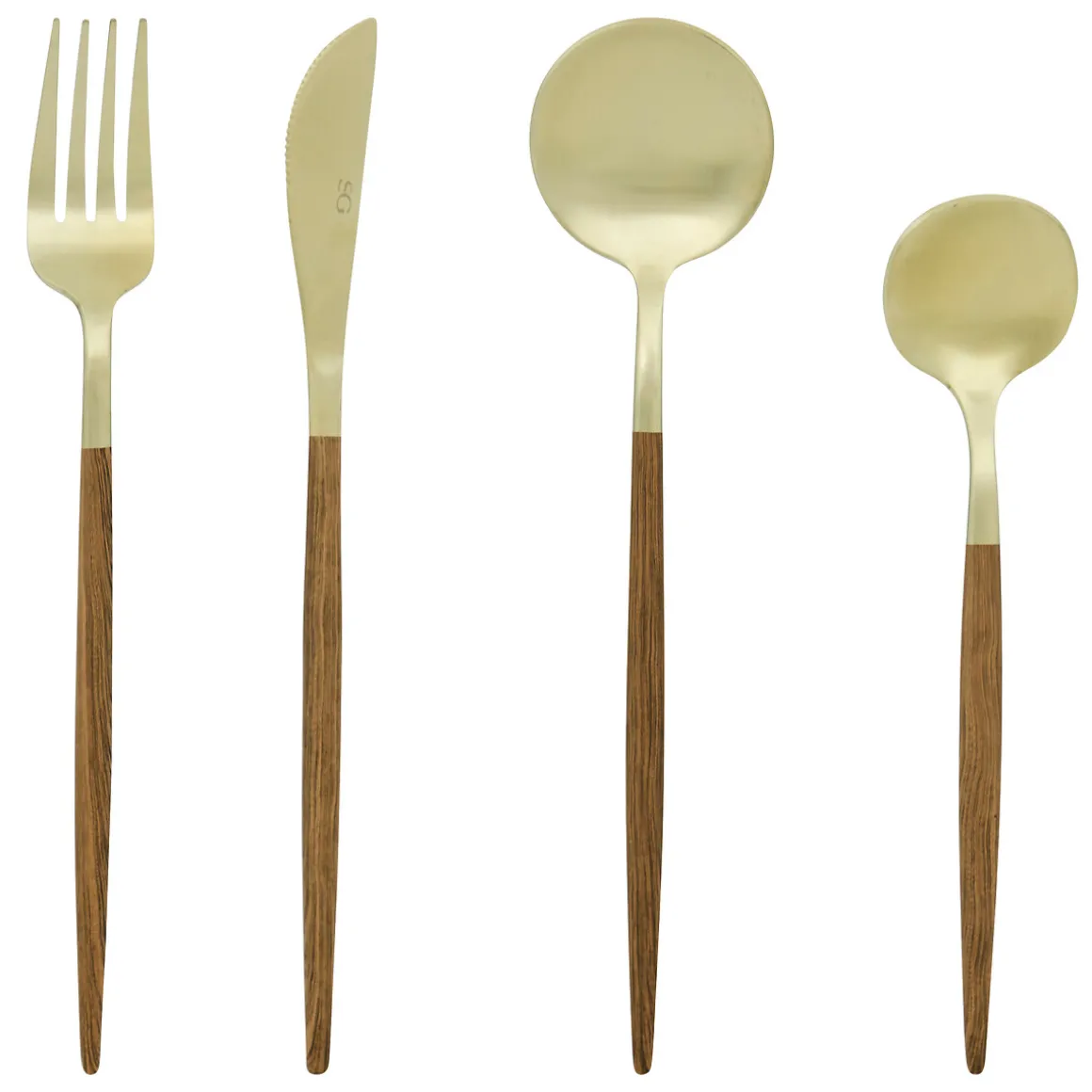 Cubertería de 24 piezas marrón