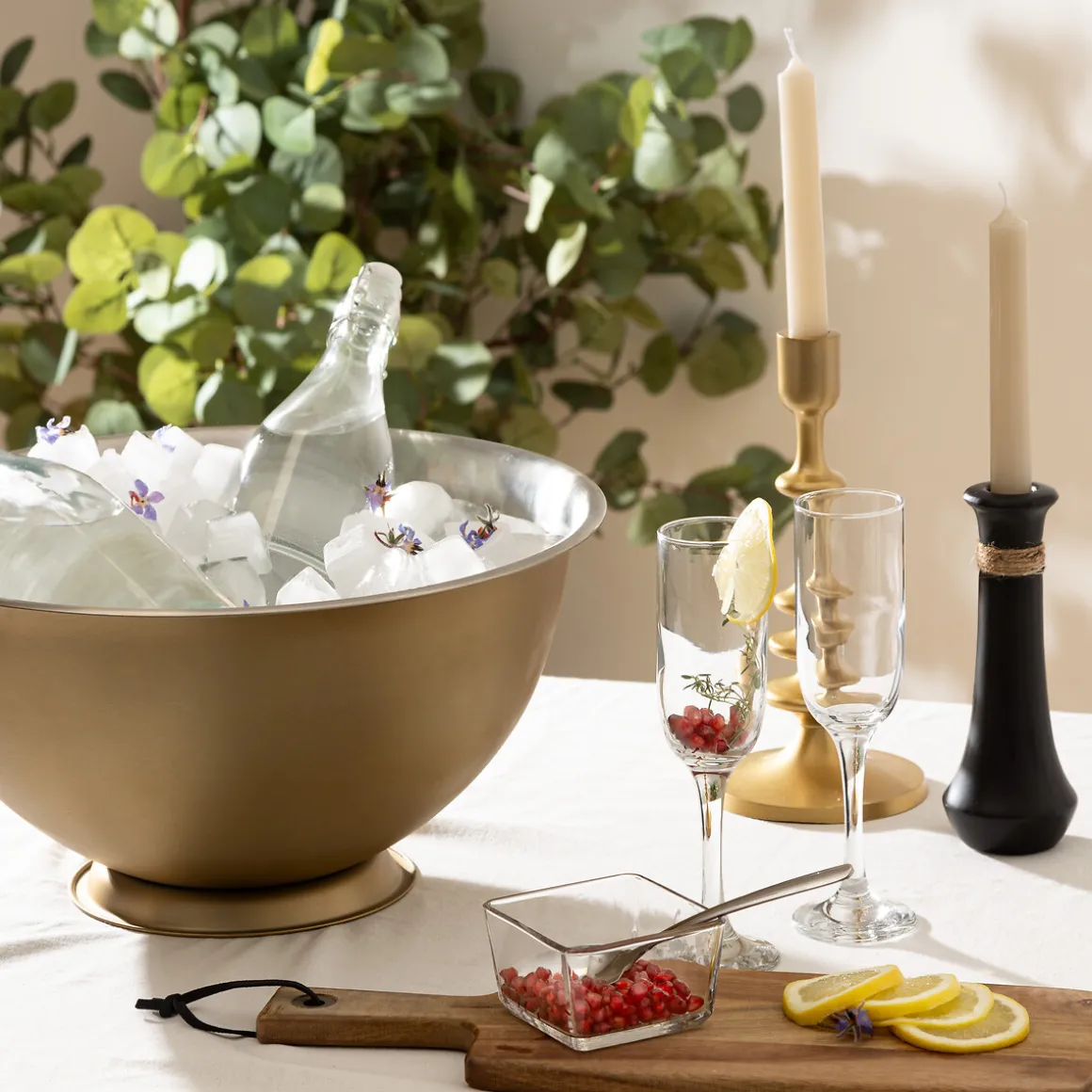 Cubitera Dorada De Acero 40cm