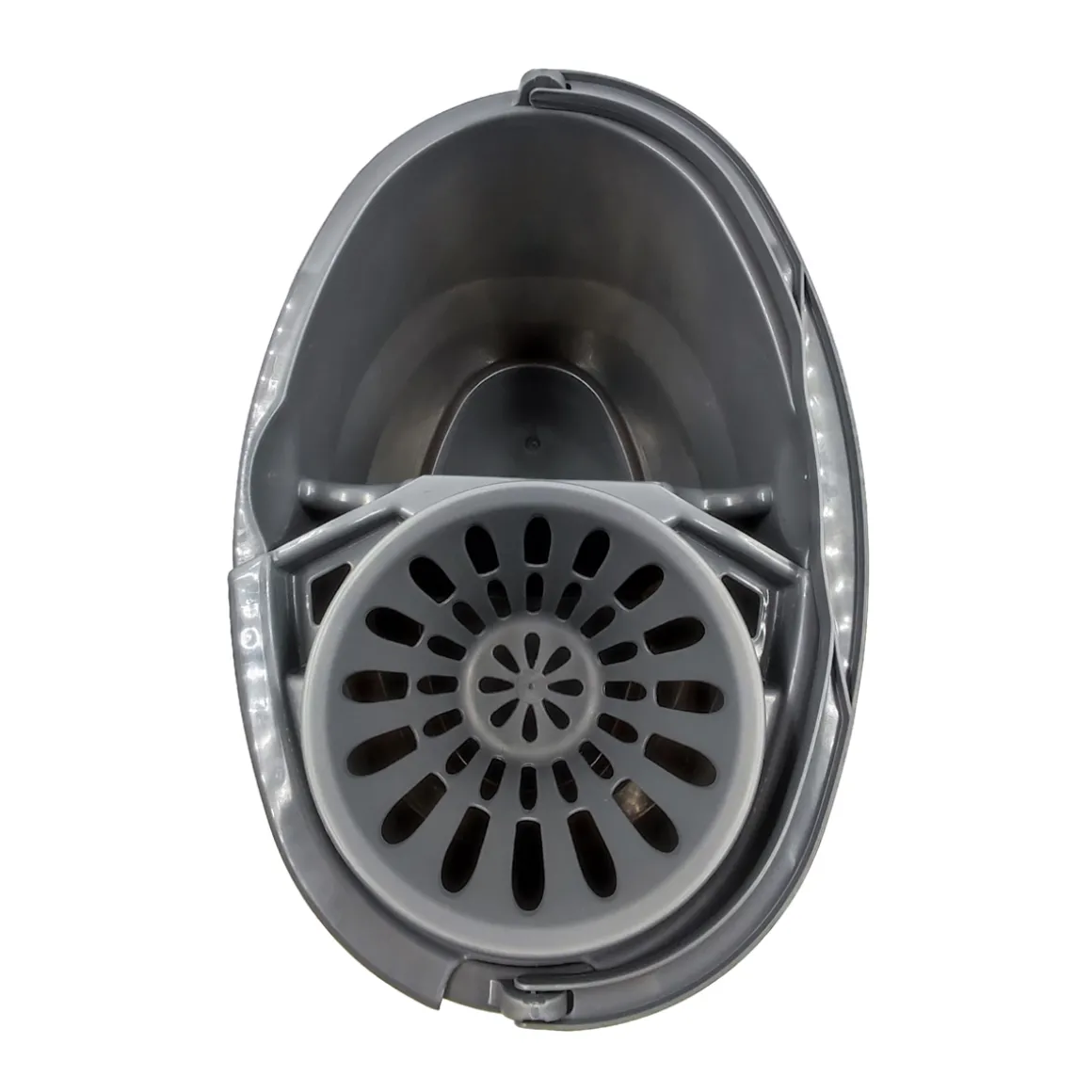 Cubo Con Escurridor Y División Gris 16L