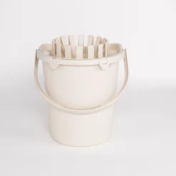 Cubo con exprimidor beige 16L