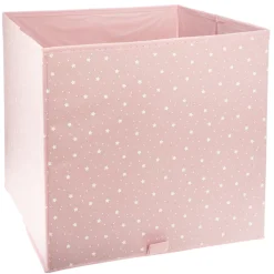 Cubo De Almacenaje Rosa Estrellas 29Cm