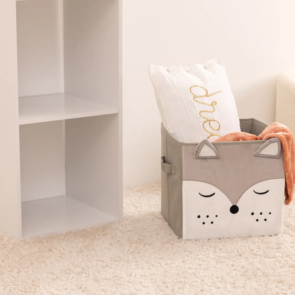 Cubo De Almacenaje Zorro Gris 29x29Cm