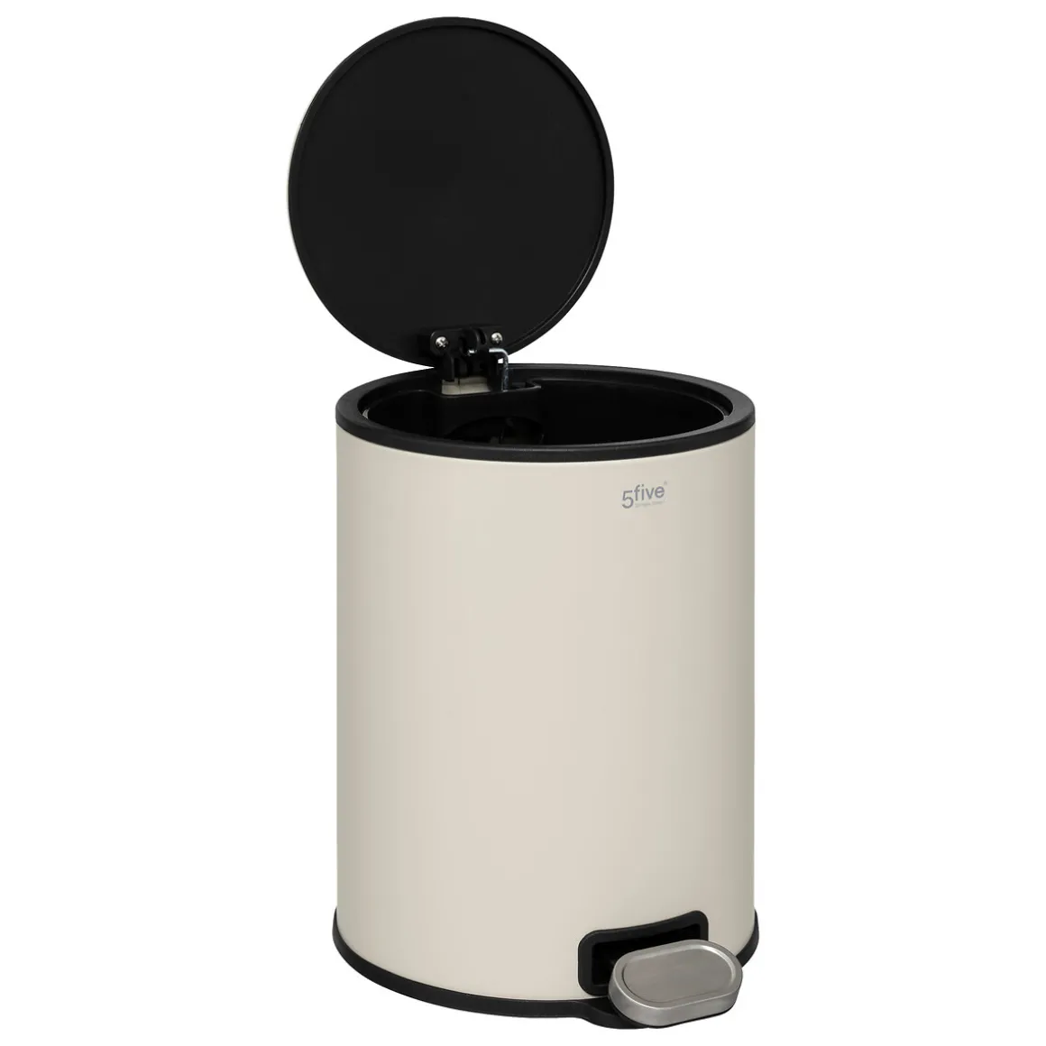 Cubo de basura beige de metal con pedal DELTA 6l