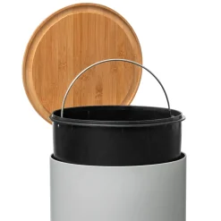 Cubo De basura Con Tapa De Bambú 30L