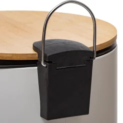 Cubo De basura Con Tapa De Bambú 30L