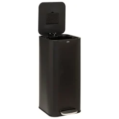 Cubo de basura DELTA negro metálico 30L