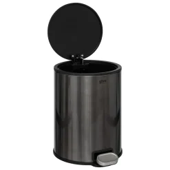 Cubo de basura negro de metal con pedal DELTA 6l