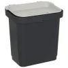 Cubo de basura rectangular negro 5L
