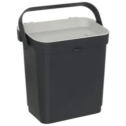 Cubo de basura rectangular negro 5L