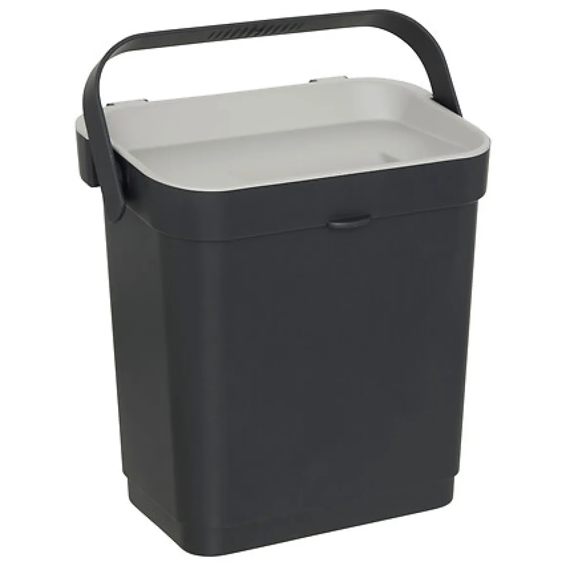 Cubo de basura rectangular negro 5L