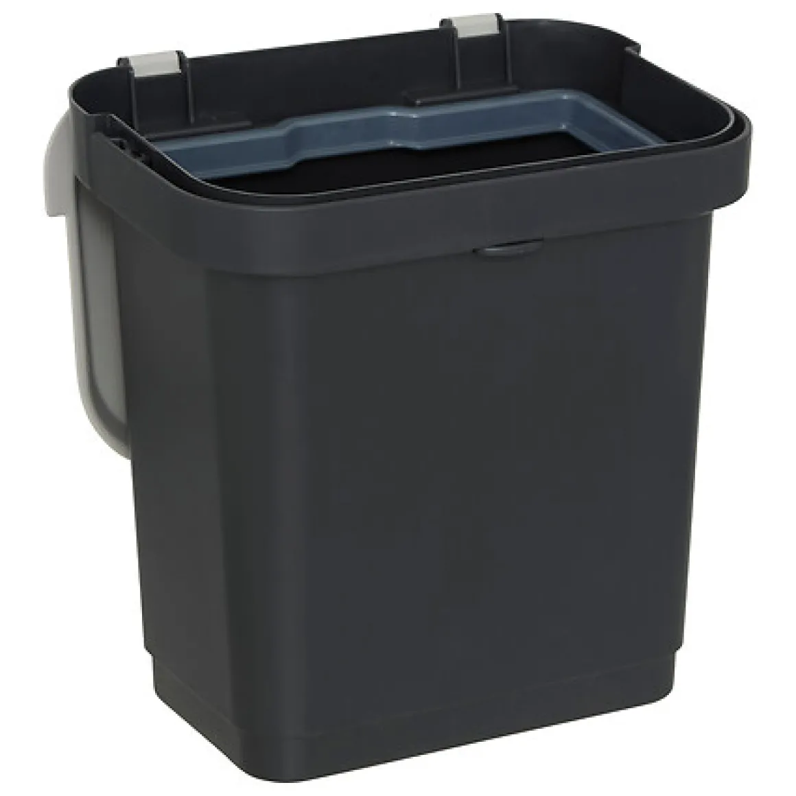 Cubo de basura rectangular negro 5L