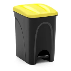 Cubo De Reciclaje Plástico 25L Amarillo