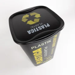Cubo reciclaje para plástico y metal amarillo 50L