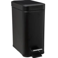 Cubo wc rectangular negro 5L