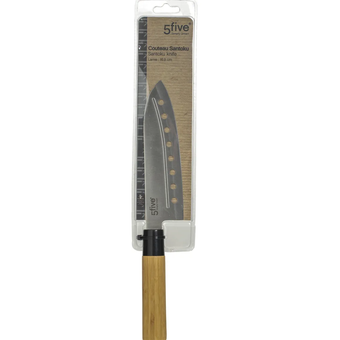 Cuchillo Santoku Con Mango De Bambú