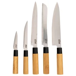 Cuchillos+Utensilios C/Soporte De Bambú