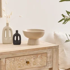 Cuenco CHAYA beige de cerámica 14x22x22cm